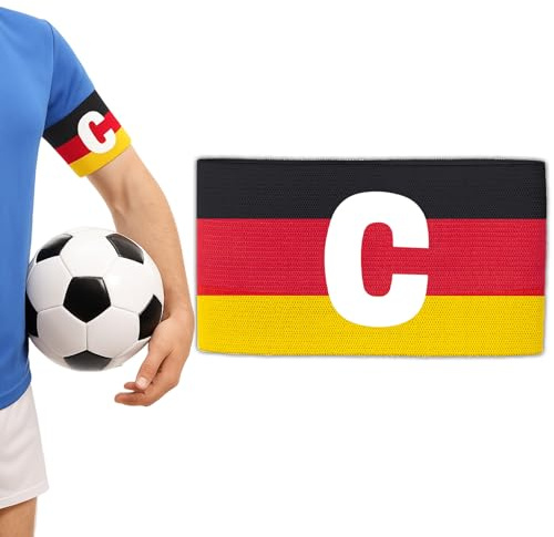 Snyvpra Kapitänsbinde, Kapitänsbinde Kinder, Schwarz-Rot-Orange Design, Elastische Fußball Kapitänsbinde Fussball Für Kinder Und Erwachsene,Verstellbare Kapitänsbinde Kinder Fussball