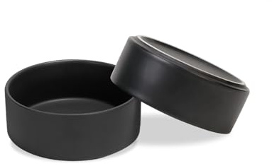 SPUNKYJUNKY Keramik Hundenapf 2pcs Fressnapf Futternapf Katzennapf Napf für Katzen und Hunde (400ml, Schwarz)