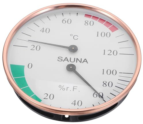 INOOMP Termómetro e higrómetro para Sauna: medidor preciso de Temperatura y Humedad, Ideal para Fiestas y Uso doméstico.