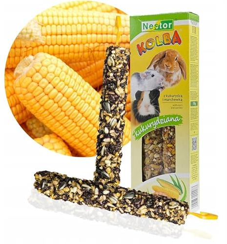 Small Animal Rabbits Twin Pack Hamster Two Sticks Food/Corns and Carrots/Flavor Natural Gnawing/Nibbling Snacks Guinea Pig Rat Mouse Gerbil Rodents Pet Vegetable Foods Chew Treats
