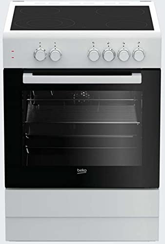 Beko FSM67010GW - Cocina (Cocina independiente, Blanco, Giratorio, Parte superior delantera, Cerámico, Vidrio y cerámica)
