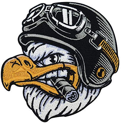 Finally Home Biker Adler mit Zigarre Patch zum Aufbügeln für Lederwesten | Motorrad Kutten Patches, Amerika Usa Bügelflicken, Weste Flicken, Motorcycle Aufnäher für Männer