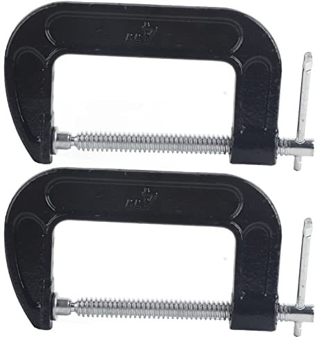 2 pezzi G Morsetto per la lavorazione del legno Pinze fisse di tipo C Acciaio malleabile Morsetto a F Morsetto per carpenteria in ferro resistente Pinze industriali e strumenti di bloccaggio per il mi