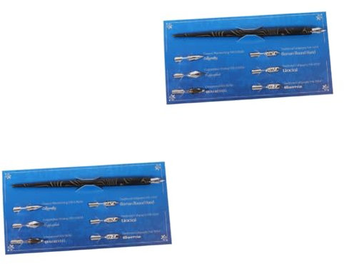 SEWACC 2sätze Retro Holzgriff Kalligraphie Stift Set Mit Ersatzfedern Für Zeichnen Schreiben Und Kalligraphie-übungen Leicht Und Komfortabel Für Anfänger Und Studenten