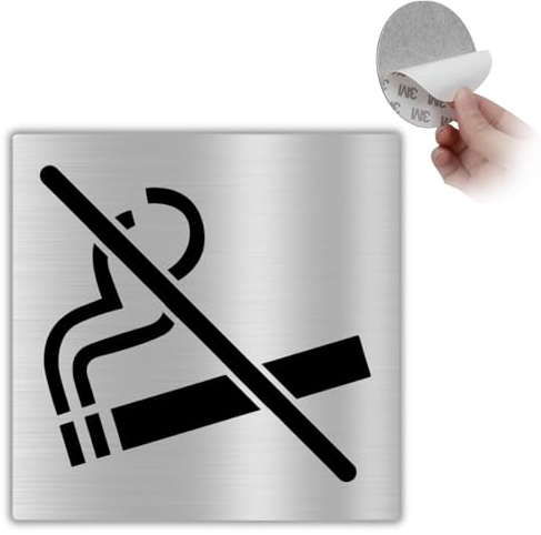 LEIASA | Rauchverbotsschild - 10 x 10 cm - Aluminium - Rauchfreier Bereich