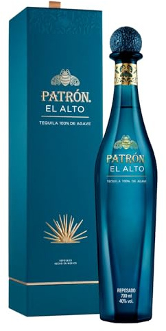 PATRÓN EL ALTO Luxury Reposado Tequila, 40% vol., 70 cl / 700 ml, Alcohol Made from 100% Weber Blue Agave and Handcrafted in Small Batches in Jalisco, Mexico