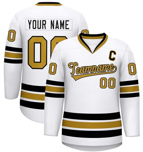 Personalisiertes Eishockey Trikot, Gestalten Sie Ihr Hockey-Trikot mit Ihrem Namen/Team/Nummer, Eishockey Geschenke für Jungen Herren Fans Jugend Stil