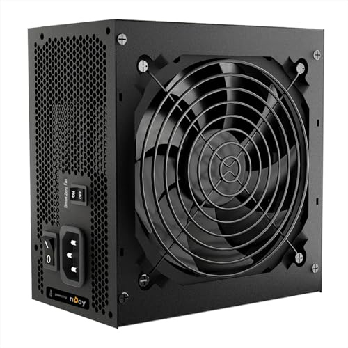 Njoy Alpha+ 850W Alimentatore Completamente Modulare ATX Gaming 850 Watt, DC to DC, 80 PLUS GOLD, Cavi Piatti Neri, Ventola Silenziosa da 120mm, PFC Attivo