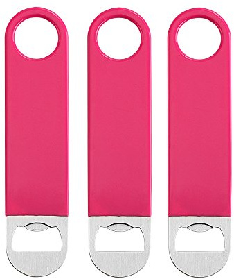 QLL 3 Pack 7 Heavy Duty Flat Bottle Opener, Pink