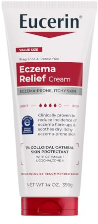 Eucerin Eczema Relief Body Cream, Eczema Cream with Colloidal Oatmeal, Ceramide-3 and Licorice Root Extract, 14 Oz Tube