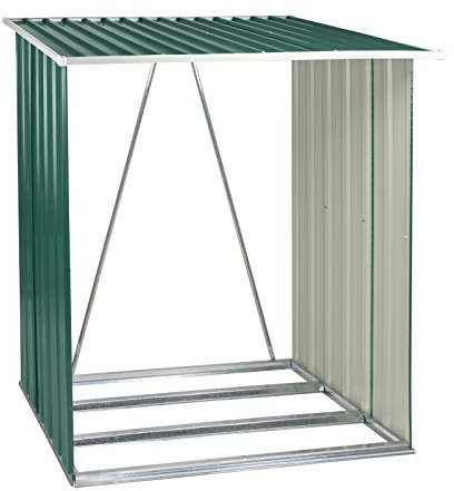 DEMA Kaminholzregal Östersund 163x83 cm Grün - Brennholzregal, Holzregal, Holzlager - stabil, wetterfest, langlebig - Garten, Terrasse, Kaminholzaufbewahrung