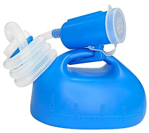 Male Urinal, QeeHeng Portable Urine Bottles, 2000ml Leak-Proof Pee Bottl Large Plastic Pee Holder for Hospital,Incontinence, Elderly, Travel, Driving, Camping (Blue)