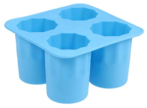Luxshiny Cookie Molds Silicone Shot Glass Mold Round Shot Glass Ice Whiskey Ice Cubes Tray for DIY Cupcake Candy Fondant Cream Blue Fudge s