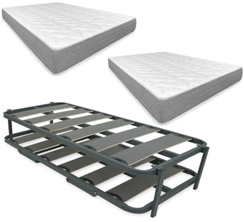 Duérmete Online - Cama Completa con 2 Colchones Viscotec (Cara Invierno/Verano) + Cama Nido Reforzada, 90 x 190