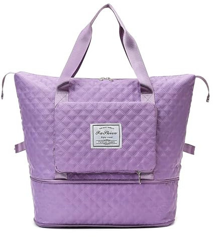 YUXES Faltbare Reisetasche mit großem Fassungsvermögen, Sporttasche Tragbare Wasserdichtes Erweiterbar Umhängetasche Gym Duffel Bag Damen Weekender Tasche Travel Handgepäck für Reisen