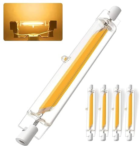 R7S LED 118mm 20W Dimmbar Lampe, 20W LED R7S 118mm Leuchtmittel Birne Glühbirne, Warmweiß 3000K,2000LM Kein Flackern, 20W LED Lampen COB 118mm Glühbirne Ersatz für 200W J118mm Halogenstab, 4pcs