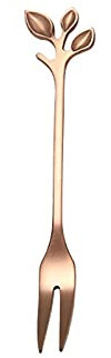fwqnvSI forks stainless steel，forks， Forks Fork 5 Pcs Stainless Steel Mid-Autumn Moon Cake Fork, Leaf Fruit Fork, Dessert Cake Fork(Color:Gold)(Rose Gold)