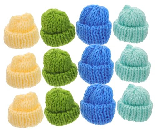 WOONEKY 60 STK Gehäkelte Hutdekoration Miniatur-partyhüte Minihut Zum Selbermachen Schmuckhut Selber Machen Mini-strickmütze Minihüte Für Mini-Zylinder Mini-puppenhüte Süße Puppenmütze