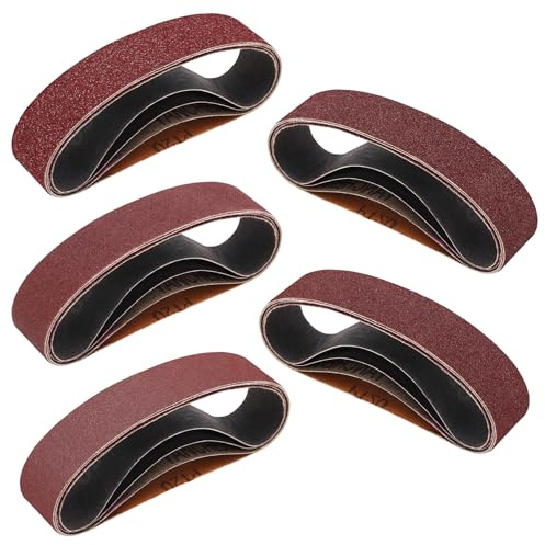 Yofuly Schleifbänder 330 * 30 mm (120/320/600/800/1000 Mesh je 4 Streifen), Schleifband-Set für bandschleifer Schleifmaschine, Zum Schleifen, Feilen, Schärfen und Entrosten (20 Stück)