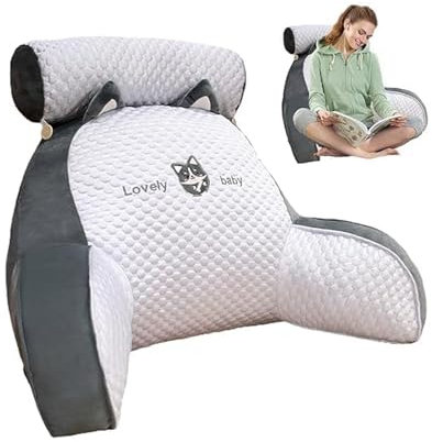 Genérico Almohada Lectura Cama, Almohada de Lectura para Cama, Cojín con Respaldo Apoyo Lumbar, Cojín con Forma de Cuña para Cama y Sofá, Respaldo para Cama para Jugar, Relajarse, Leer (Husky)