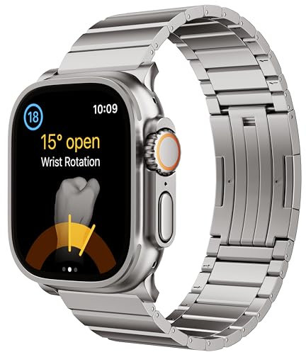 LULULOOK Cinturino in titanio per Apple Watch ultra 3/ultra 2/ultra 49mm, cinturino alternativo in titanio di grado 2 ultraleggero [DLC rivestito sabbiato] Bracciale per iWatch ultra