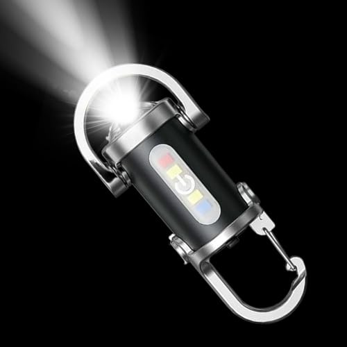 Furtryvl liten nyckelring ficklampa – uppladdningsbar nyckelring ficklampa – kraftfull bärbar vattentät LED-lampa för vandring arbete natt överlevnad omvårdnad utomhus