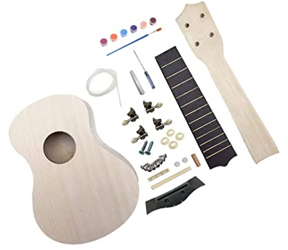 Mikinona 1 Satz DIY Ukulele Bausatz für Ungefertigtes Musikinstrument zum Selbermalen Leichtes und Sicheres Material aus Bassholz Kreatives Basteln für Musikliebhaber und Angehende Musiker