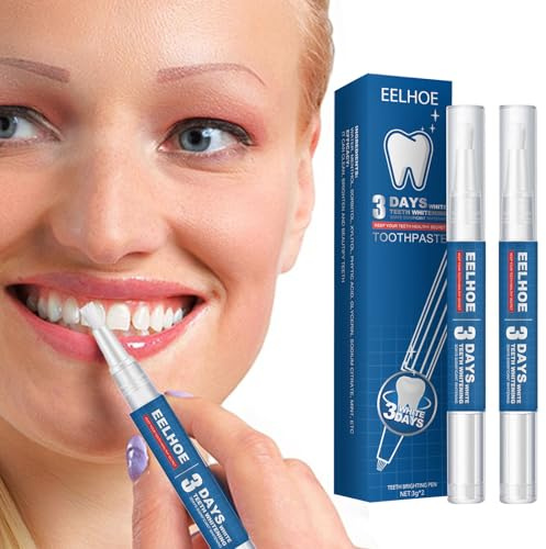 Gel Sbiancante Denti,2PCS Penna Sbiancante per Denti,Penna Gel Denti Bianchi,Penna Teeth Whitening,Sbiancamento Dentale,Cura Sbiancamento de Denti,Rimuove le Macchie Dentali