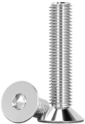 Humyu Tornillos Allen Avellanados M5 x 35mm, 25 Piezas Acero Inoxidable A2 V2A Norma DIN7991/ISO10642, Resistente a la Corrosión Rosca Completa
