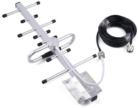 WSOLDMA Directional Yagi Antenna 10dBi 2G/3G/4G LTE 698-2700MHz Outdoor Antenna N Female Connector, with 5M Cable