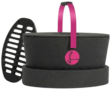 LIEBLINGSKORB Original black magenta - inkl. Deckel, Einlegeboden und Transportring - ultraleichter, kippsicherer & formstabiler Einkaufskorb - Made in Germany - thermoisolierend & abwaschbar