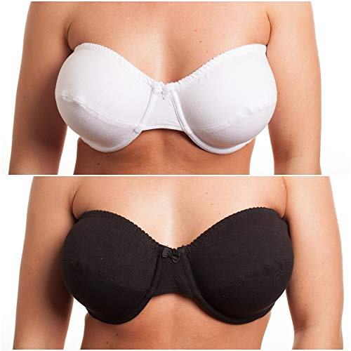 Hillblake by Dipti Strapless Multiway Crossover Halterneck Underwired Bra 34 36 38 40 42 B C D DD (38C, White)