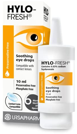 HYLO Fresh – Preservative Free - Soothing, Lubricating Eyedrops for Irritated or Mild Dry Eye – 300 Measured Doses