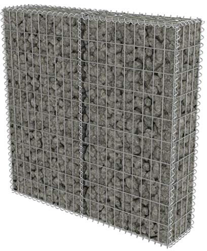Festnight gabion Jardin Mur en Gabion Acier Galvanisé Jardinière Argentée 100 x 20 x 100 cm