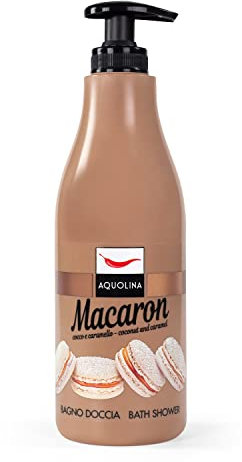 Aquolina Duschgel Macaron Kokosnuss und Karamell. Zartes und leichtes Schaumbad, das schnell aufgenommen wird - 500 ml