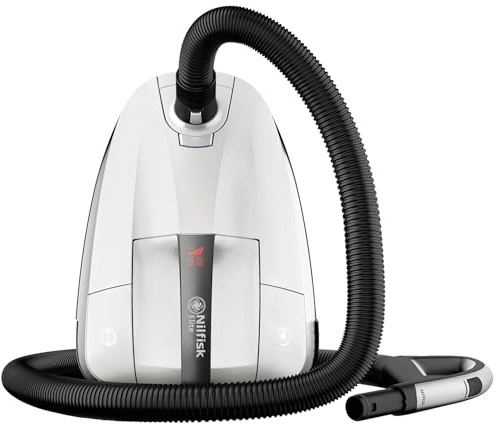 Nilfisk Aspiradora Elite para Suelos y Alfombras - Aspirador Anti-Alérgenos con Filtro HEPA, Elimina Ácaros y Pelos de Mascotas - Blanco (WCL14P08A1)