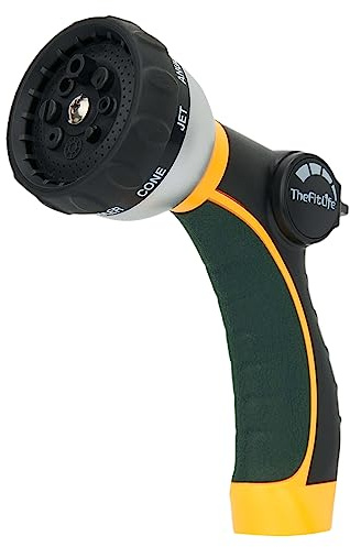 TheFitLife Garden Hose Pipe Nozzle - Water Hose Pipe Spray Gun with 8 Adjustable Watering Patterns for Watering Plants, Pets Bathing and Car Washing