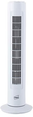Neo 29 Inch Air Cooling Cooler Free Standing Quiet Bedroom Bladeless Tower Fan 3 Speed Oscillating (White)