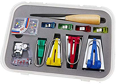 4 Stück Schneiderahle Pins Nähen Stoffklammern Herstellung Schrägbandformer Set Schrägband Nähfuß
