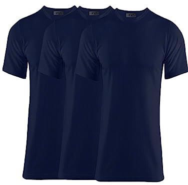 Thread Linens 3 Pack Mens Thermal T Shirt, Body Warmer Base Layer Underwear Top for Men Size S-XXL (Blue, M)