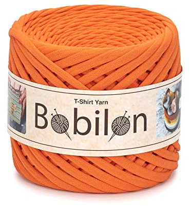 Fettuccini Zpagetti T-Shirt Garn 7-9 mm Häkelgarn Tasche Garn Krawatten Baumwolle Yarn Makramee Jersey trapillo orange | Knotenfreies Bändchengarn für Makramee, Weben & Wohndeko – Orange, ideal für Anfänger & Profis