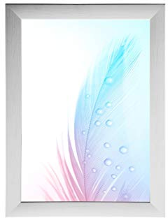 Marco de fotos DR35, 40 x 28 cm (pino blanco), marco de madera de densidad media de 35 mm de ancho, incluye cristal acrílico antirreflectante, parte posterior estable y ganchos para colgar.