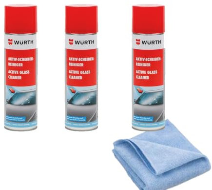 3 x WÜRTH - Aktiv-Scheibenreiniger+ 1 Microfasertuch Gratis