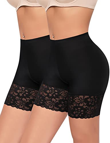 YARRCO Damen Unterhose Spitze Radlerhose Kurz Unter Rock Hosen Anti-Chafing Slipshorts Boxershorts Unterwäsche Shorts