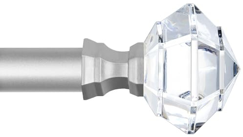 TONIAL Curtain Rods for Windows, 32 to 58 In, Acrylic Diamond Finial
