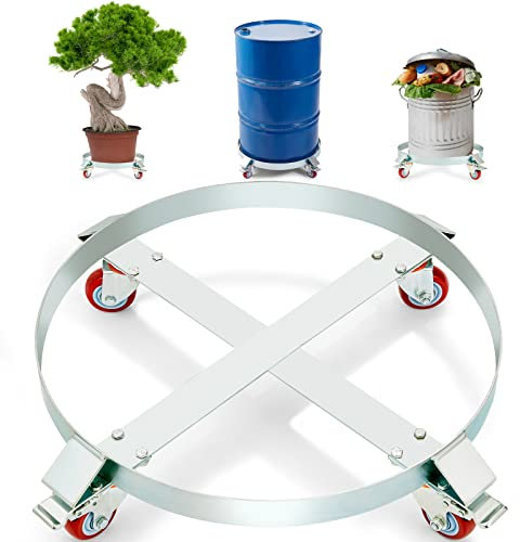 VEVOR Fassroller 250L Transportroller aus Kohlenstoffstahl Metall Rollbrett Innendurchmesser Ø 607mm Fasswagen mit 4 Universalrädern Rollwagen Transportwagen zum Transport von Fass bis zu 454kg