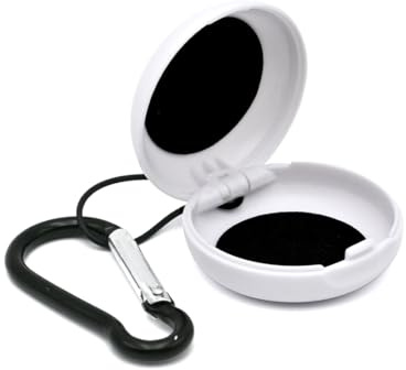 LICQIC Earplug Case, Earbud Storage, 1 Pcs White | Ear Plug Carrying Cases Portable Loop with Travel Keychain, for Travel, Outdoor Activities, Keychain