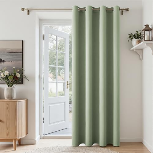 MRTREES Blickdichte Vorhänge mit Ösen Grün Thermovorhänge, Vorhang Blickdicht 225 cm Lang 140 cm Breit, 1 Stück, Gardinen Verdunkelnd Modern für Tür Wohnzimmer Schlafzimmer Kinderzimmer