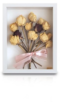 FuninCrea 3D Porta Foto 3 cm Profondità Interna Legno Cornici per Quadri per Tavolo e Parete, A4/ 8 Pollici Scatola Foto Telaio per Quadri Montaggio a Parete per i Biglietti dei Fiori (8 pollici)