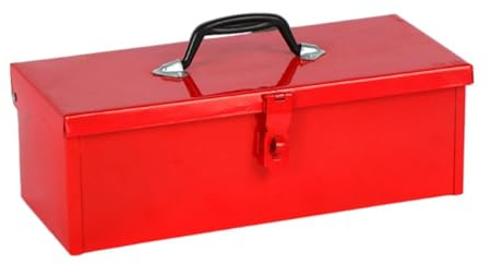Colcolo Caja de herramientas de hierro Caja de herramientas vacía Contenedor de fácil acceso Organizador de herramientas de metal rojo Portátil Multiusos para